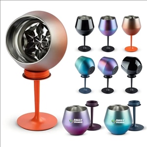 14oz Stainless Steel Wine Glass Goblets With Removable Handle